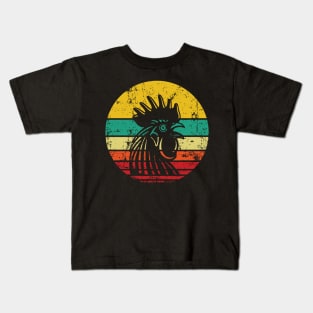 Retro Sunset Rooster Kids T-Shirt